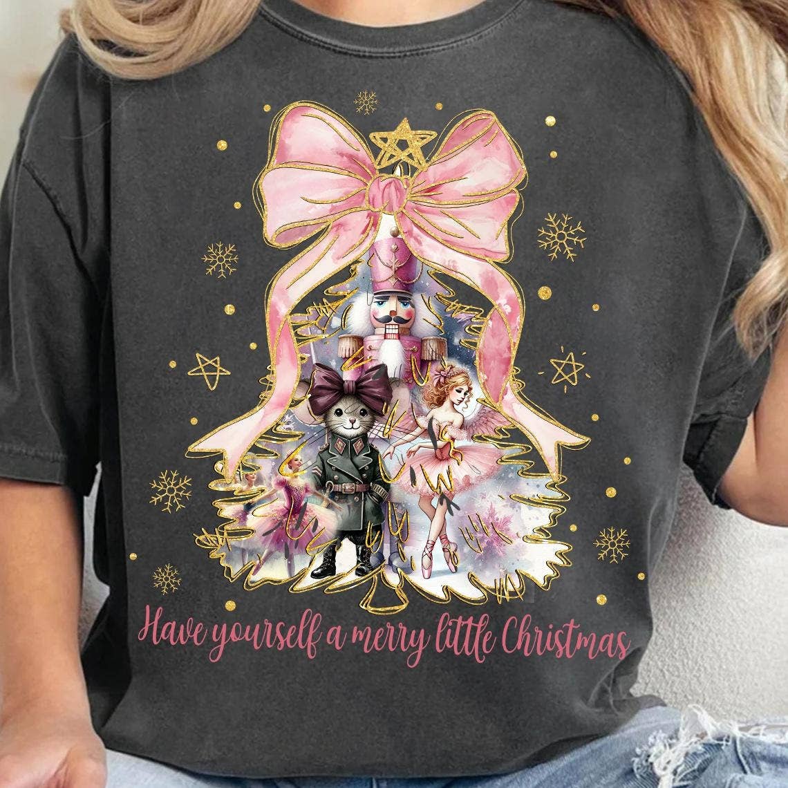 Colorful Coquette Christmas Tree Nutcracker Shirt