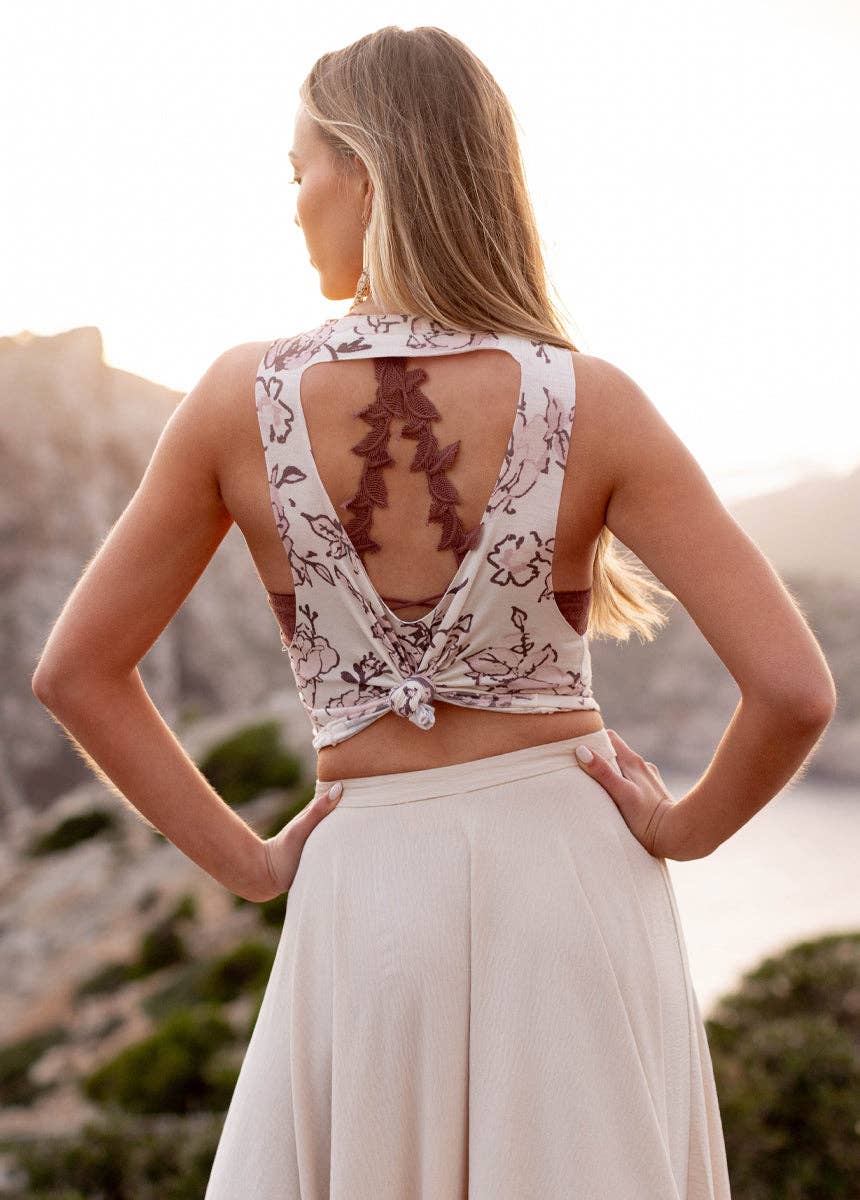 Naima Tank in Cream Boho Floral