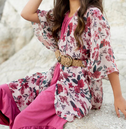 Pink Floral Duster