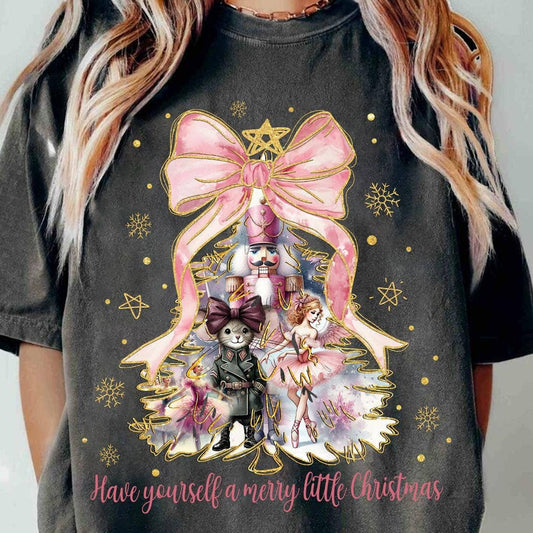 Colorful Coquette Christmas Tree Nutcracker Shirt