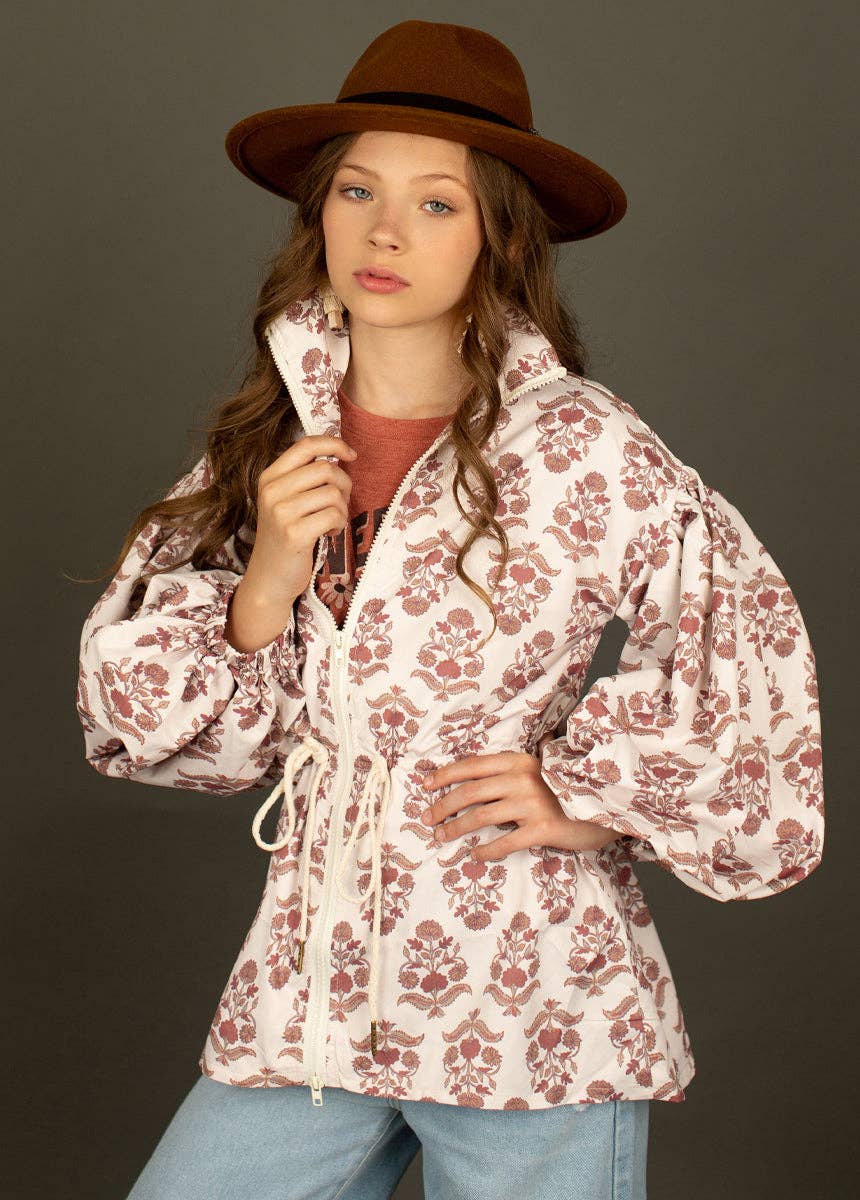 Kid's Lucia Windbreaker in Cream Block