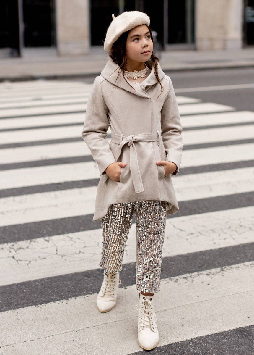 Libbie Pant in Silver/Oat
