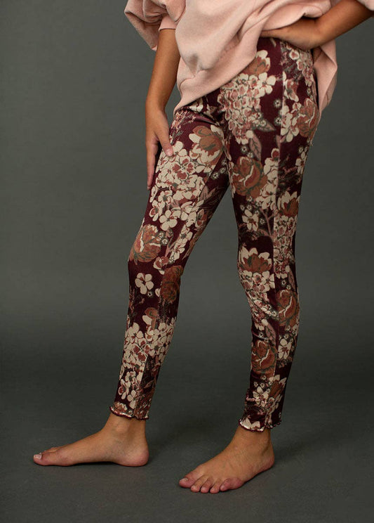 Kid's Myla Leggings in Currant Floral